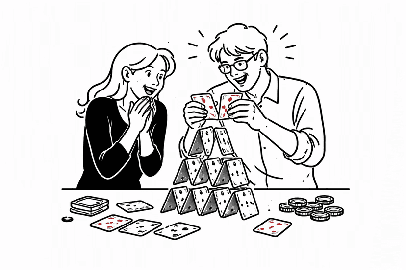 A couple building something together